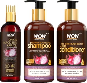 WOW SKIN SCIENCE Red Onion Black Seed Oil Ultimate Hair Care Kit (Shampoo +  Hair Conditioner + Hair Oil With Comb) Price in India - Buy WOW SKIN  SCIENCE Red Onion Black