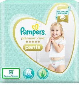 Pampers Premium Cotton like soft Diapers with Wetness Indicator - XL 14