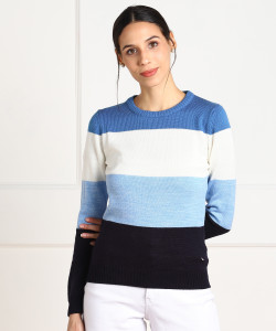 NUMERO UNO Striped Crew Neck Casual 