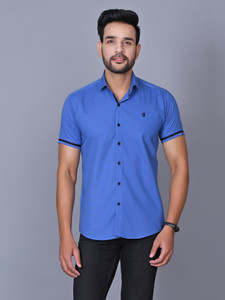 Blue Zed Men Solid Casual Blue Shirt 