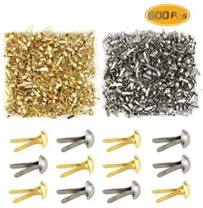 Monrocco 200pcs Round Paper Fasteners Brass Mini Colorful Brads for Scrapbooking Craft 