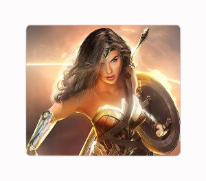 Mouse Pad Wonder Woman Fabric Home office Computer Electronic Women Superheroes DC Comics books Birthday gift idea Coworkers Geeks Marvel