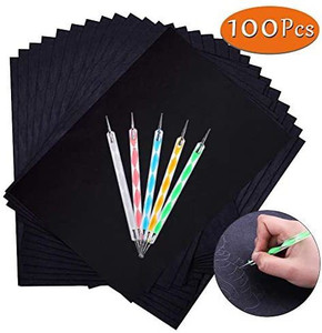 Oubaka 100 Sheets Carbon Transfer Paper, Carbon Copy Paper Tracing Paper  With 5Pcs Double-End Embossing Stylus For Wood,Paper,C - 100 Sheets Carbon  Transfer Paper, Carbon Copy Paper Tracing Paper With 5Pcs Double-End