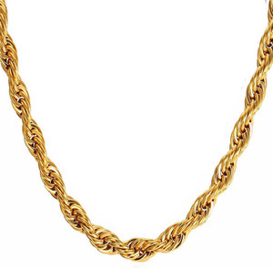 Gold plated silver rope best sale chain