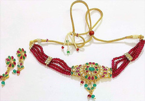 Red Crystal Chick Necklace Set 