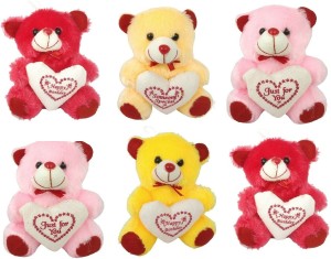 Adhvik (Size:10x15cm) Multicolor (Set of 6) Cute Small Teddy Bear 