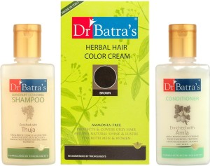 Dr Batra's Herbal Hair Color Cream- Brown, Dandruff Cleansing Shampoo - 100  ml and Conditioner - 100 ml (Pack of 3 Men and Women) Price in India - Buy Dr  Batra's Herbal
