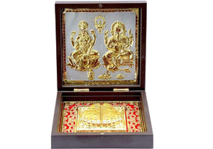 Laxmi Ganesh ji with Shree Yantra with Charan Paduka