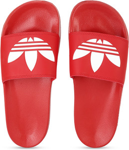 adidas red flip flops