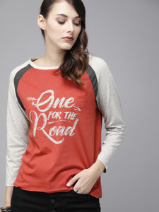Buy Roadster Printed Women Round Neck 