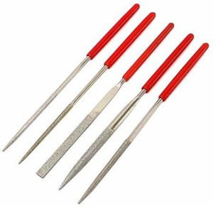 Dipped Handle Needle File Set Ceramics Jewels Micro Jewels File Wood 3D-Print Glass Come with a Storage Bag Suitable for Metal etc. 10Pcs Diamond File Leather 5cm Usable File Length 