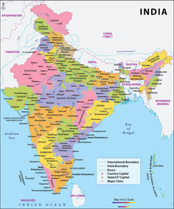 Indian Map With State Boundaries India Map States Boundaries Rivers Door Wall Poster Wallpaper Without Frame  12 X 18 Inchs Paper Print - Maps Posters In India - Buy Art, Film, Design,  Movie, Music, Nature And Educational