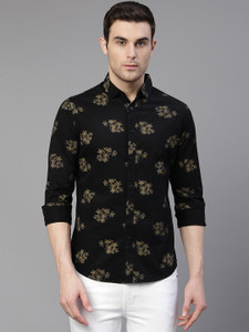 Black flower shirt