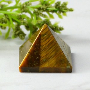 Tiger Eye Healing Crystal Pyramid Metaphysical Stone Figurine 25 MM 