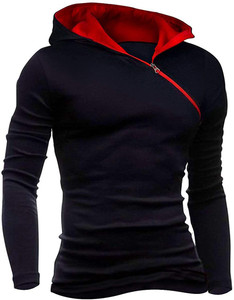 Seven Rocks Solid Men Hooded Neck Black 