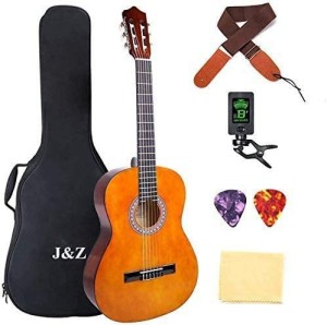 Classical Guitar for Beginner MIRIO 39 Inch Full Size Classic Guitarra Beginner Nylon Strings Wooden Guitar with Online Lessons Bag Black 