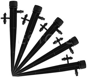 Elbourn 100pcs Drip Emitters, Adjustable 360 Degree Water Flow Drippers Garden Irrigation Drippers For 4 7mm Watering System Black