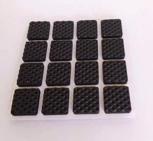 Homend Non Slip Furniture Pads EVA Layer Added 16pcs 2 Square + 12pcs 3 Square + 8pcs 4 Square + 8pcs 1 Round Self Adhesive Rubber Feet Non Skid for Furniture Legs 44Pack Furniture Grippers 