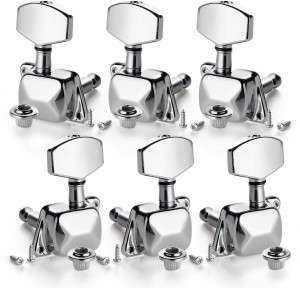 Silver Guitar Tuning Pegs Tuning Key Button Cap Heads Machine Tuner Knobs Skull Shape Replacement Part for Folk Electric Guitar