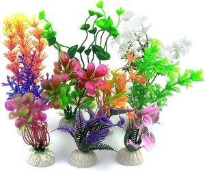 Artificial Fake Fish Tank Plants Aquarium Aquatic Decoration Ornament Flower Q 