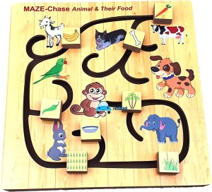 Ashmi Wooden Colorful Animal & Their Food Maze Puzzle for Kids for Learning  & Educational Nursery Play School Kids Age 2 And Above Price in India - Buy  Ashmi Wooden Colorful Animal