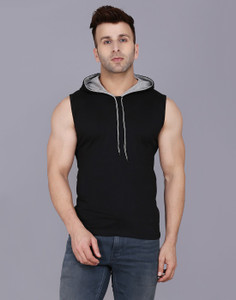 EXIS Solid Men Hooded Neck Multicolor T 