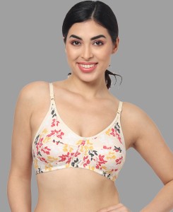 StyFun Soft Cotton Blend Bra Panty Set for Women, Non-Padded, Non-Wired,  Seamed, Floral Print