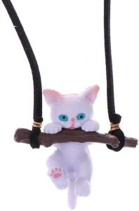 Dreafly Mini Cat Rear View Mirrior Pendant Accessory Cute Animal Hanging Car Interior Decor Ornament Gift for Vehicle Cat Lover 