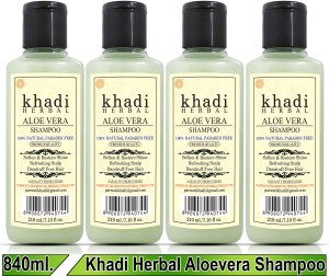 Khadi Herbal Aloevera Shampoo/Hair Cleanser For Shiny & Dandruff Free Hair  (Pack Of-4) - Price in India, Buy Khadi Herbal Aloevera Shampoo/Hair  Cleanser For Shiny & Dandruff Free Hair (Pack Of-4) Online