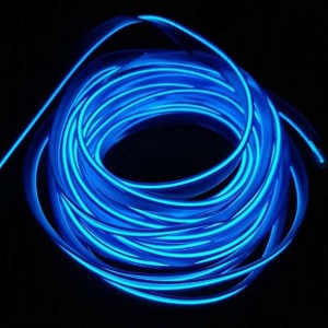 Neon Tube 5m/16ft El Wire with Battery Pack Ten Colors Wire Rope Car Atmosphere Decoration Light for Party Halloween Party Wedding Bar Decoration（Blue 