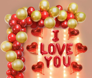 Flipkart.com | Arihant Hub Solid I Love You Foil Balloons with 6 Red ...