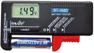 Black, a FORESTIME Battery Tester,Indicator Battery Cell Tester AA AAA C/D 9V Volt Button Checker 
