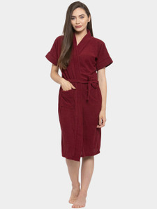Flipkart SmartBuy Maroon Free Size Bath Robe - Buy Flipkart SmartBuy ...