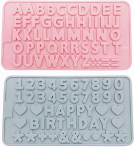 2x Letter Gummy STAMPI OLD ENGLISH numero STAMPI lettera Candy Mold 