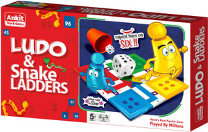 Ankit Toys 2 in 1 Kids Ludo Snakes & Ladder Board Game 13.5 X 13.5 Inch ...