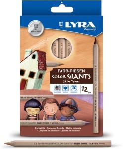 astuccio 12 pastelloni nei colori dei popoli Lyra Color Giants skin tones 