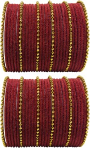 Anahat Collection Metal Fabric Gold Plated Bangle Set Price In India