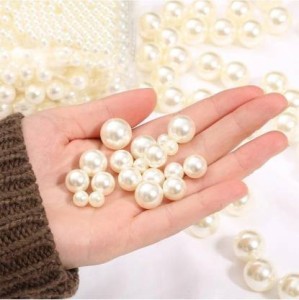 50/100pcs Acrylic Pearlized Beads Jewellery Findings Beige 6/8mm Rice/Teardrop
