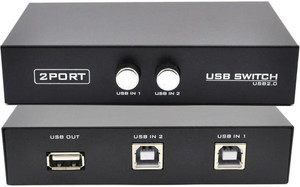 thumbnail image 2 of 2-Port USB Switch With Cables - Share Printer Between 2 Computers Manual Switch Box 2 of 11