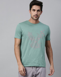RARE RABBIT Printed Men Round Neck 
