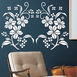 MMD DECORATION Beautiful Flower Design Flower Wall Art Stencil Reusable