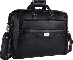 HAMMONDS FLYCATCHER Genuine Leather Laptop Messenger Bag For 15.6 Inch Laptop - Vintage Onyx Black