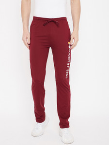 DUKE Printed Men Maroon Track Pants 