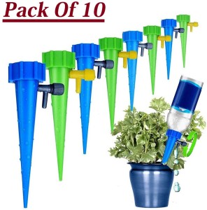 Lamantt Plant Watering Devices,12 Pack Self Watering Spikes System with Slow Release Control Valve Switch Self Irrigation Watering Drip Devices,for Indoor and Outdoor Plants