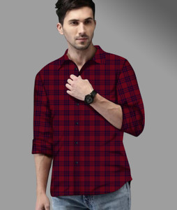 Red and black checked shirt mens online clearance
