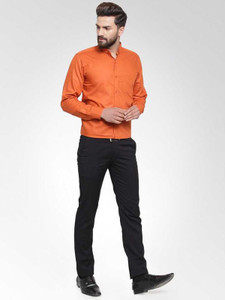 Orange shirt black pant clearance