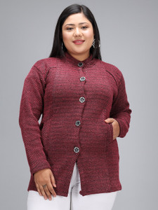 Round Neck Casual Women Pink Sweater 