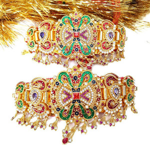 BAJUBAND Brass Gold plated Armlet Set Price in India Buy