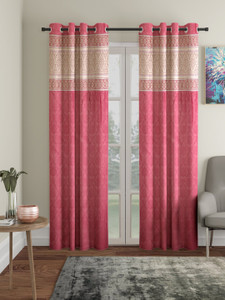 The Household 213 cm (7 ft) Polyester Room Darkening Door Curtain (Pack ...