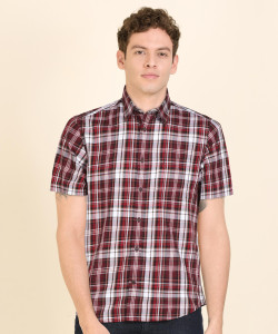 INDIAN TERRAIN Men Checkered Casual Red 